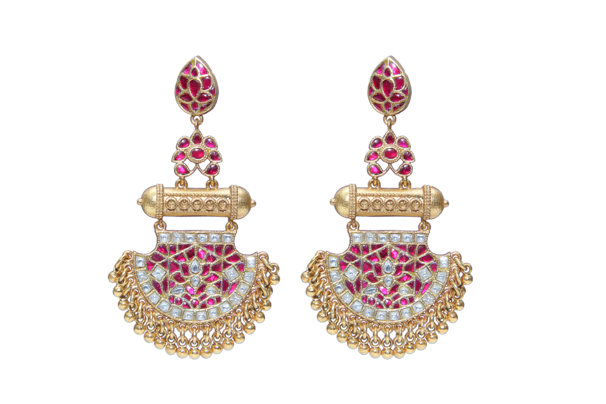 Silver Jadau Earrings