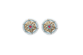 Silver ear stud earrings