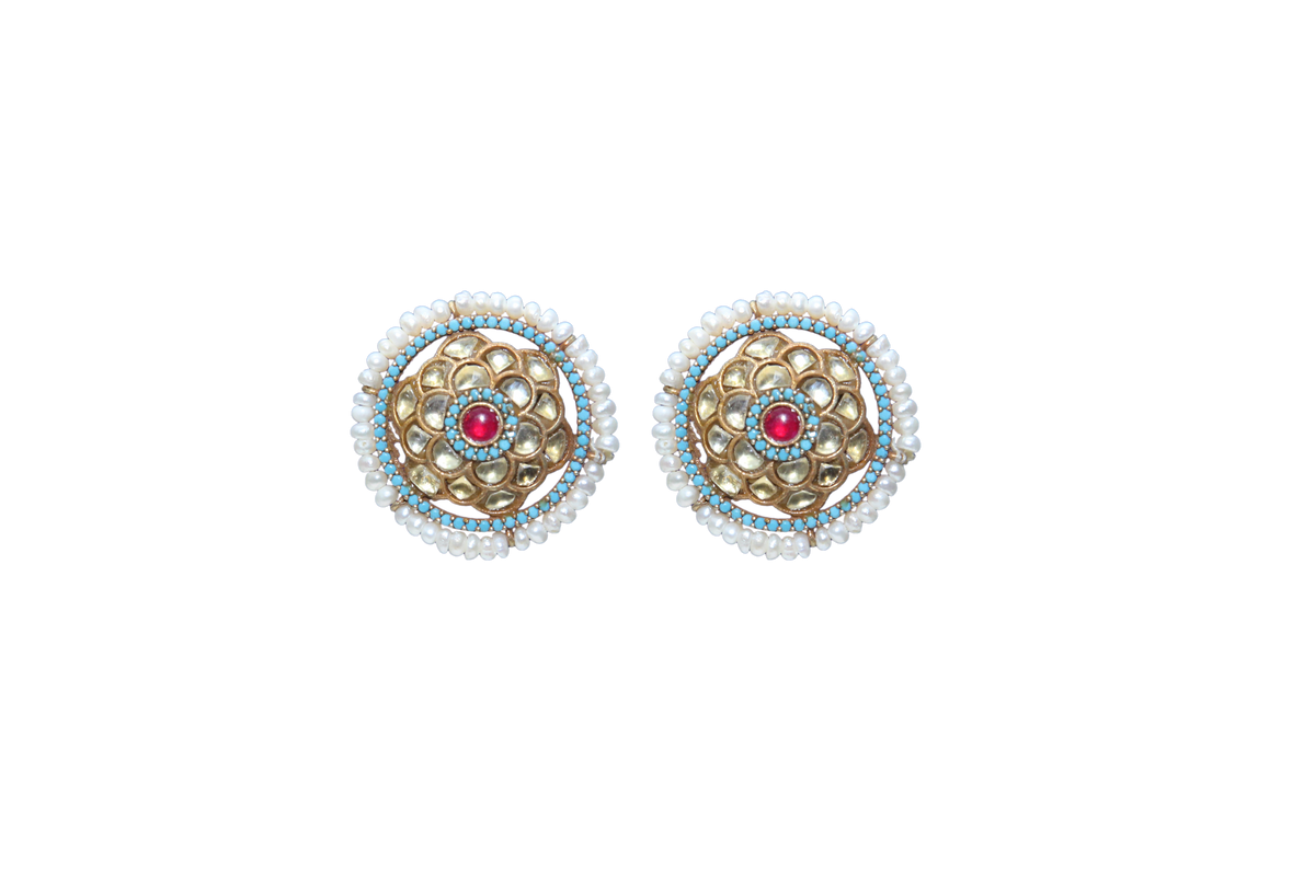 Silver ear stud earrings