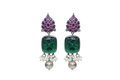 Silver Green Onyx Earrings