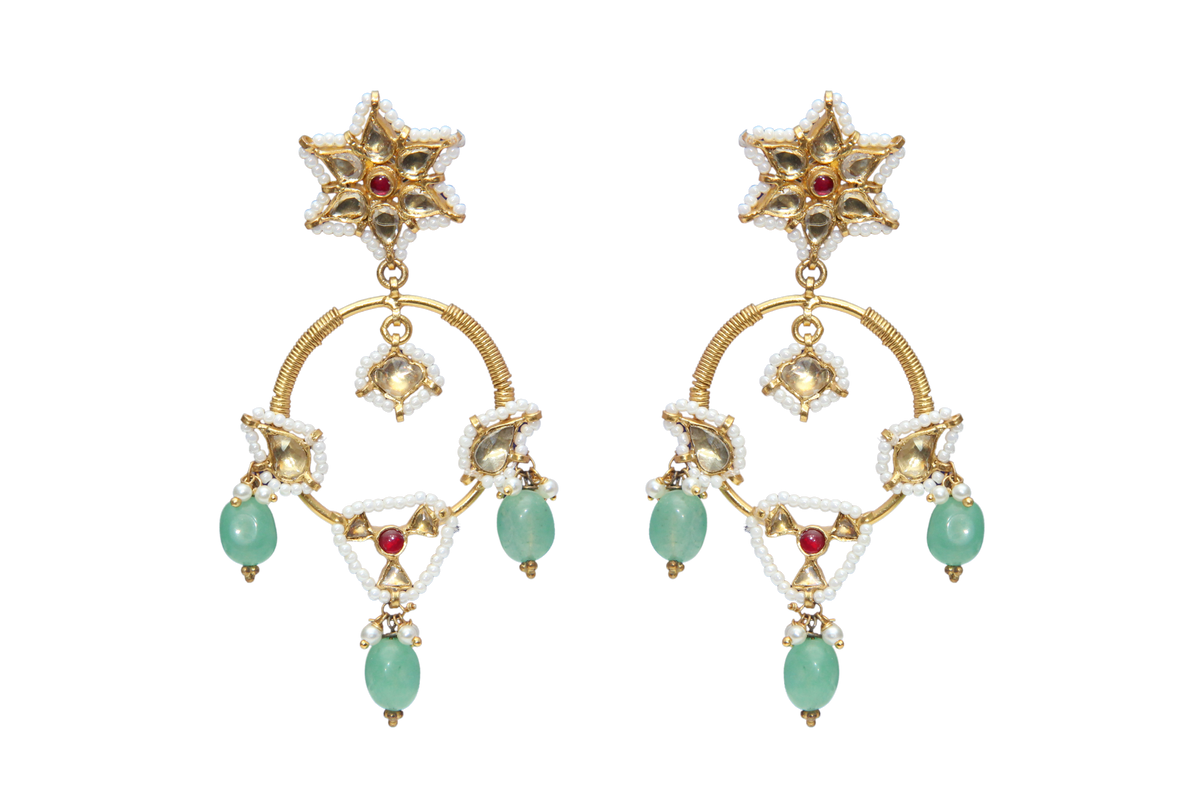 Jadau Silver Chandbali